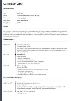 Free Example resume