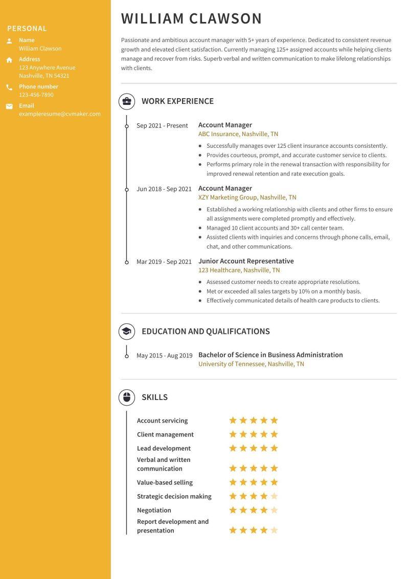 Account Manager Resume Sample - Account Manager Resume Sample 01