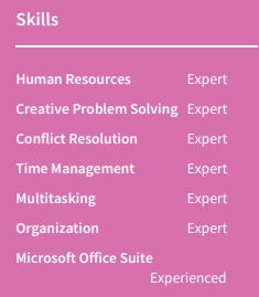 Admin Resume Skills Example