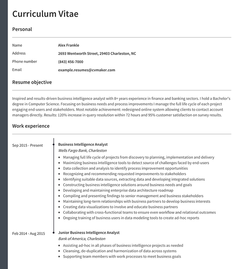 Bi Analyst Resume Alex Frankle 1