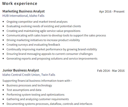 Business Analyst Resume