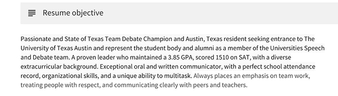 College Student Resume Resume Objective Example