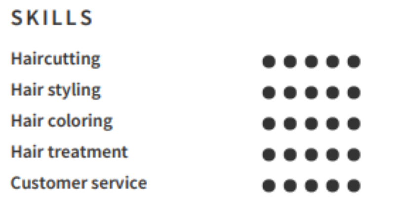 Cosmetology Resume Skills Example