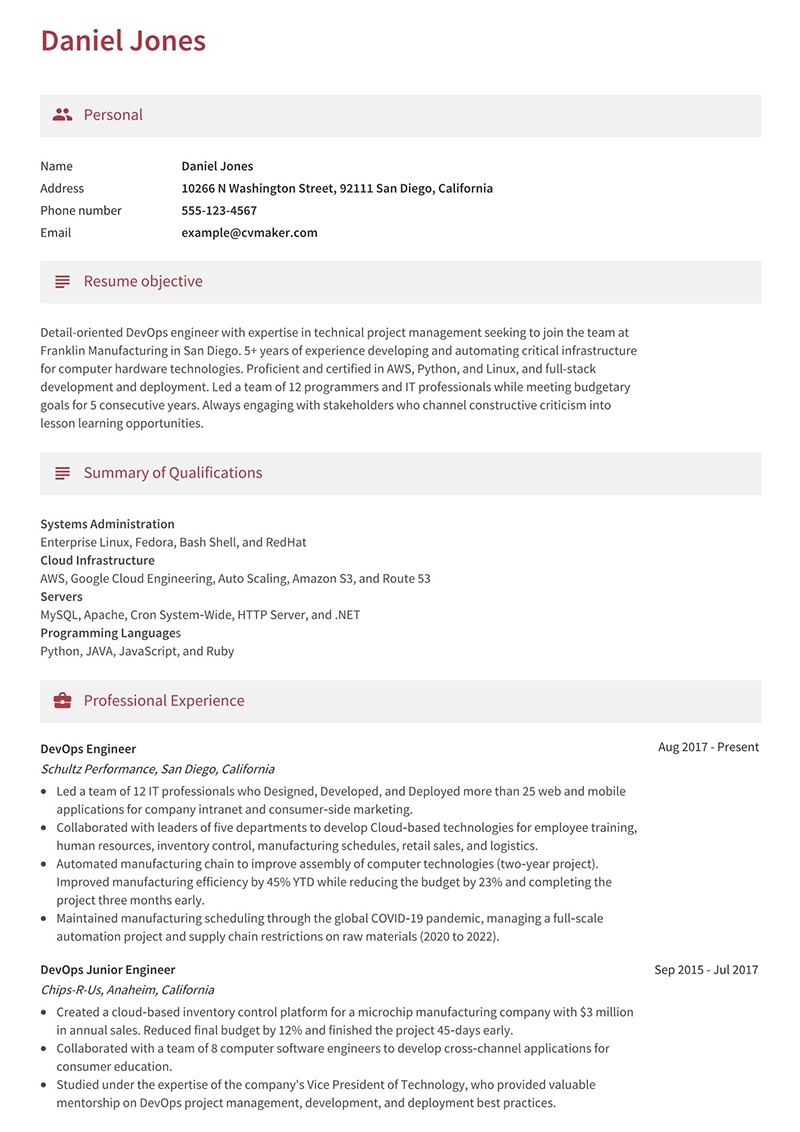 DevOps Resume