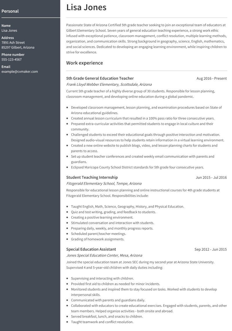 Elementary Teacher Resume Examples & How to Write Guide 2024
