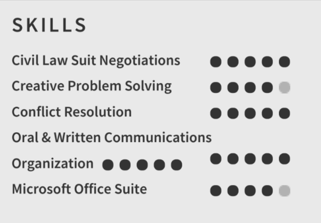 Entry level attorney skills example