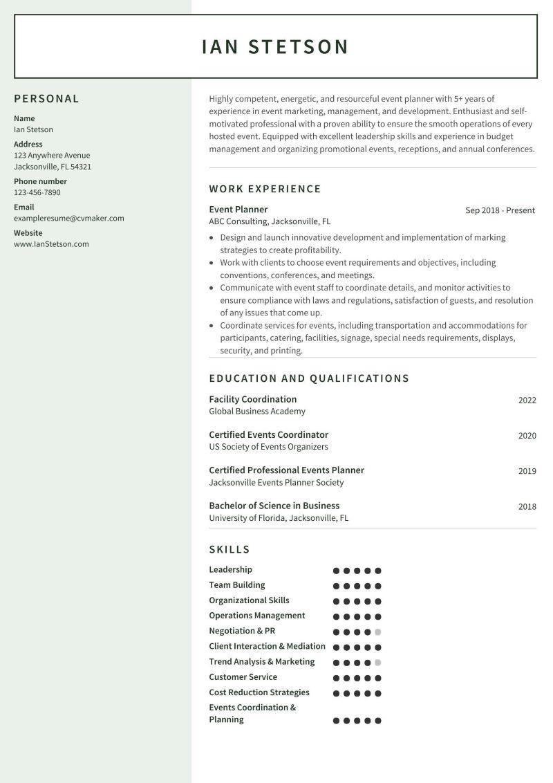 Event Planner Resume Sample Job - Event Planner Resume 