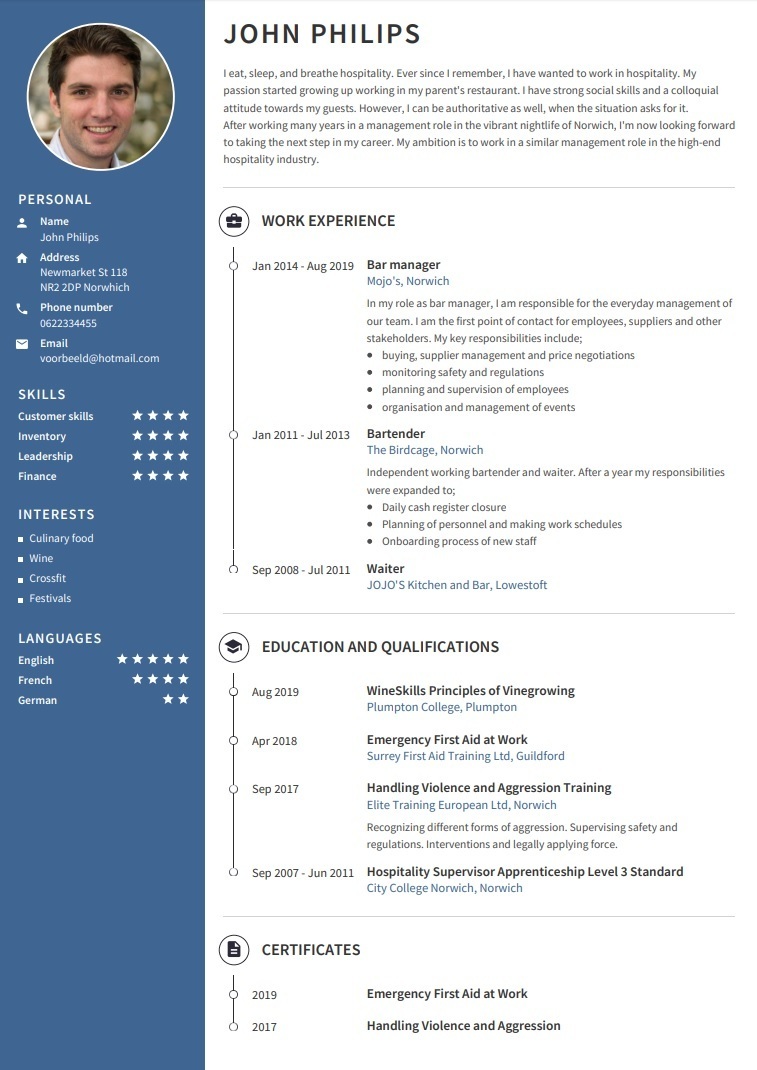 Cv Examples Use Our Templates To Professionally Format Your Cv