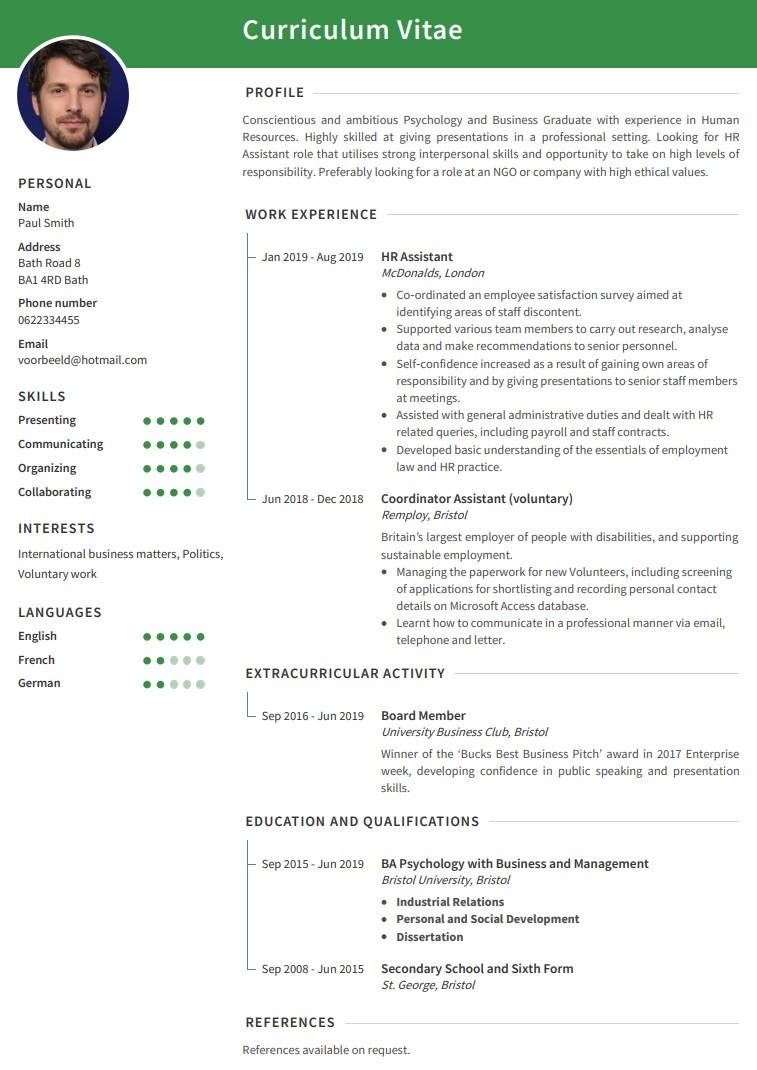 Cv Templates Examples To Professionally Format Your Cv