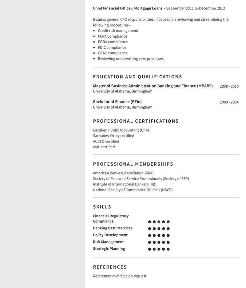 Executive Resume Brady Stuart Cfo Page 2