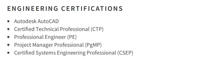 Experienced Electrical Engineering Certifications