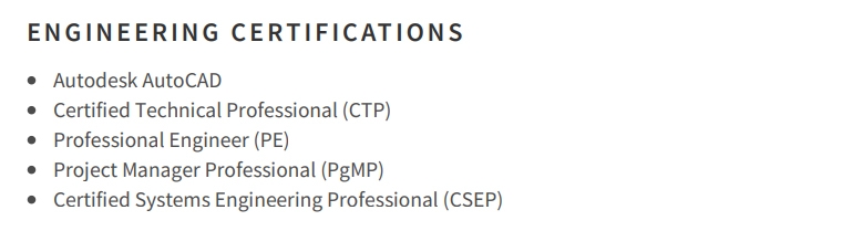 Experienced Electrical Engineering Certifications