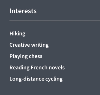 Interests On Resume 1