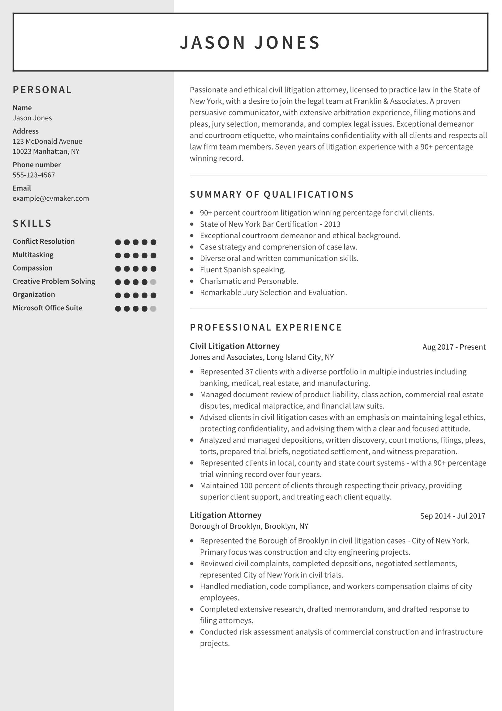 lawyer resume writing tips