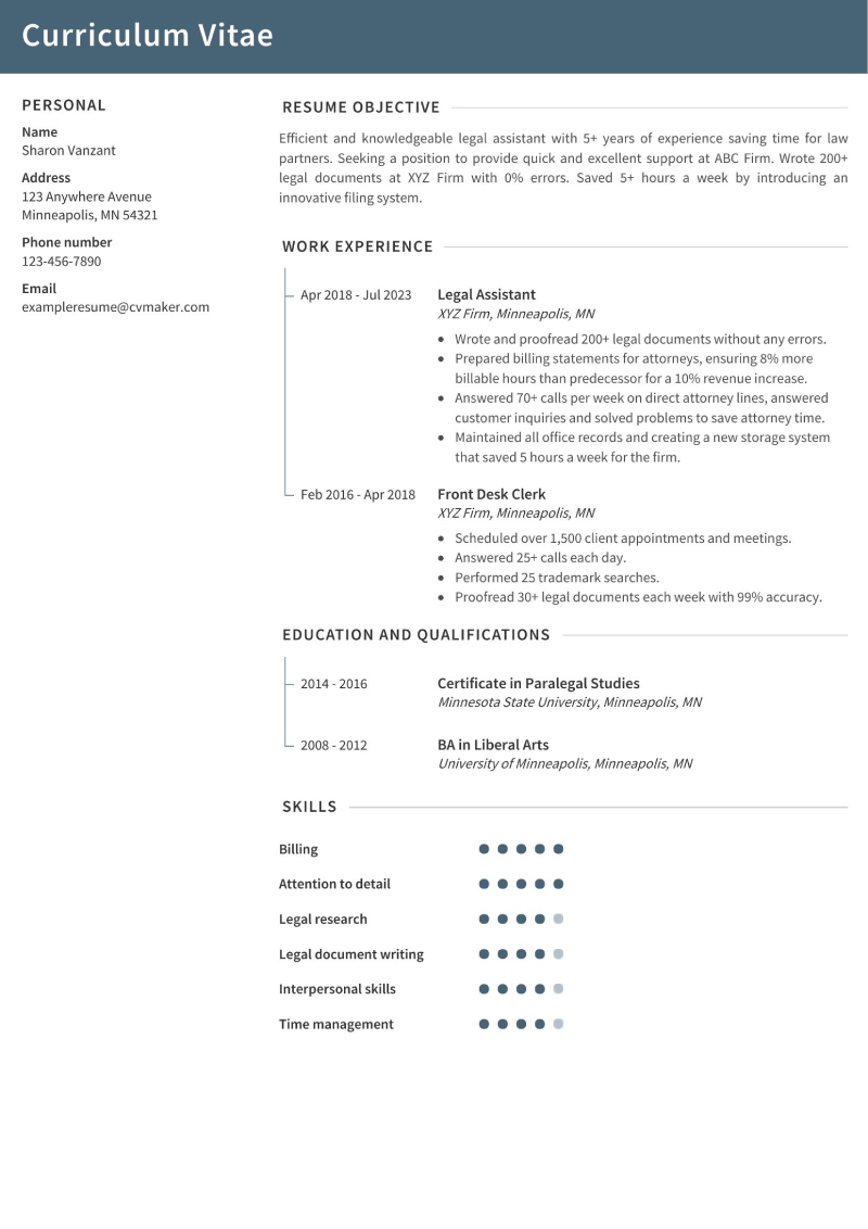 Legal Assistant Resume Sample - Legal Assistant Resume Sample 