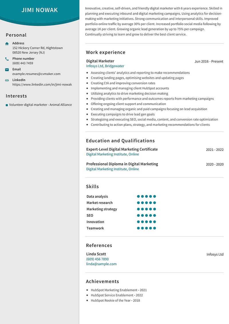 Marketing Resume Jimi Nowak