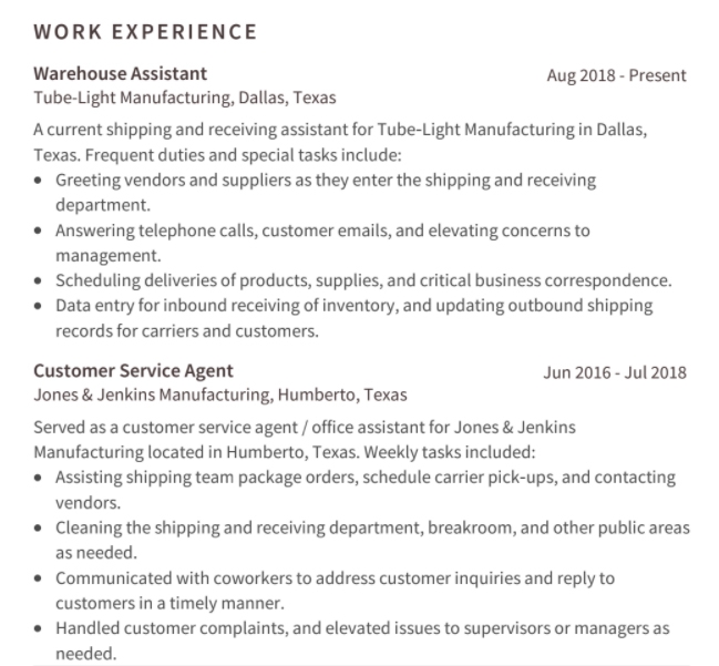Office Assistant Resume Employment History Example