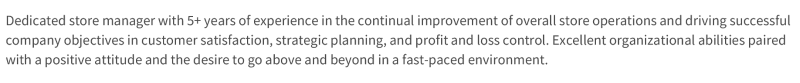 Resume Objective Example
