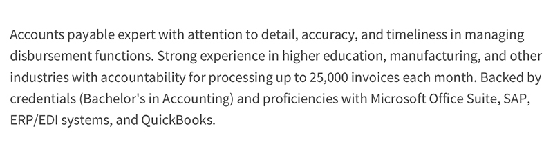 Resume Objective Example For A Senior Accounts Payable Resume Objective