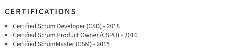 Scrum Master Certifications And Specializations Example