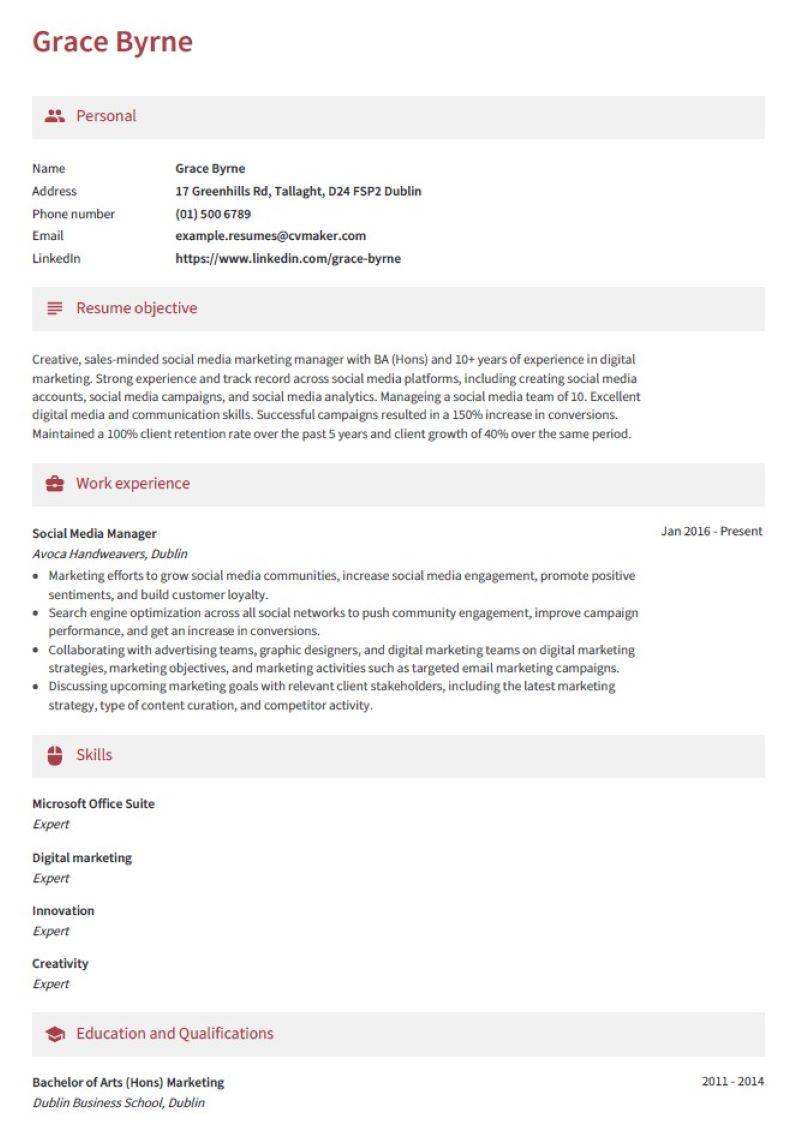 Social Media Marnager Resume Resume Example