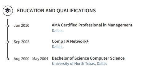 education and certifications