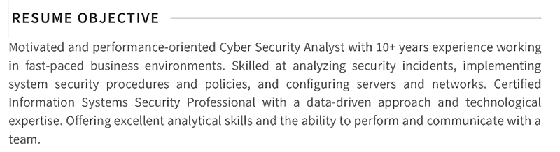 Cyber Security Senior Information Resume Sample