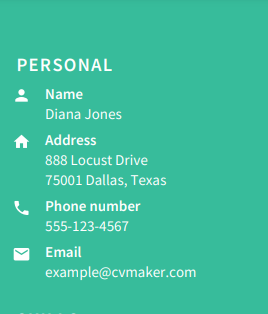 executive assistant contact information example