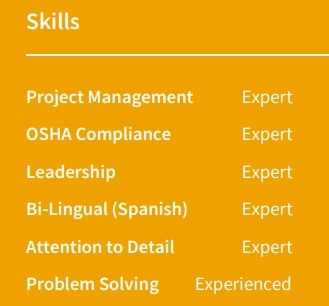 Construction Manager Resume Skills