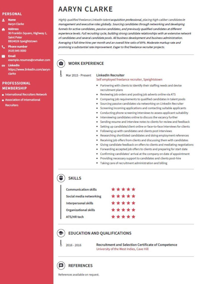 Recruiter resume sample job description - Recruiter Resume Example