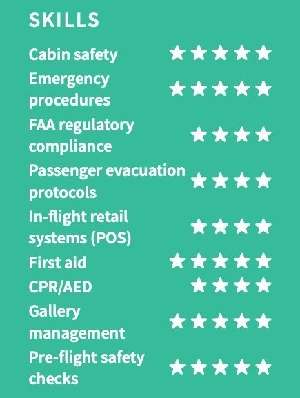 skills example for a flight attendant resume